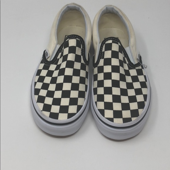 black and white checkered vans size 4